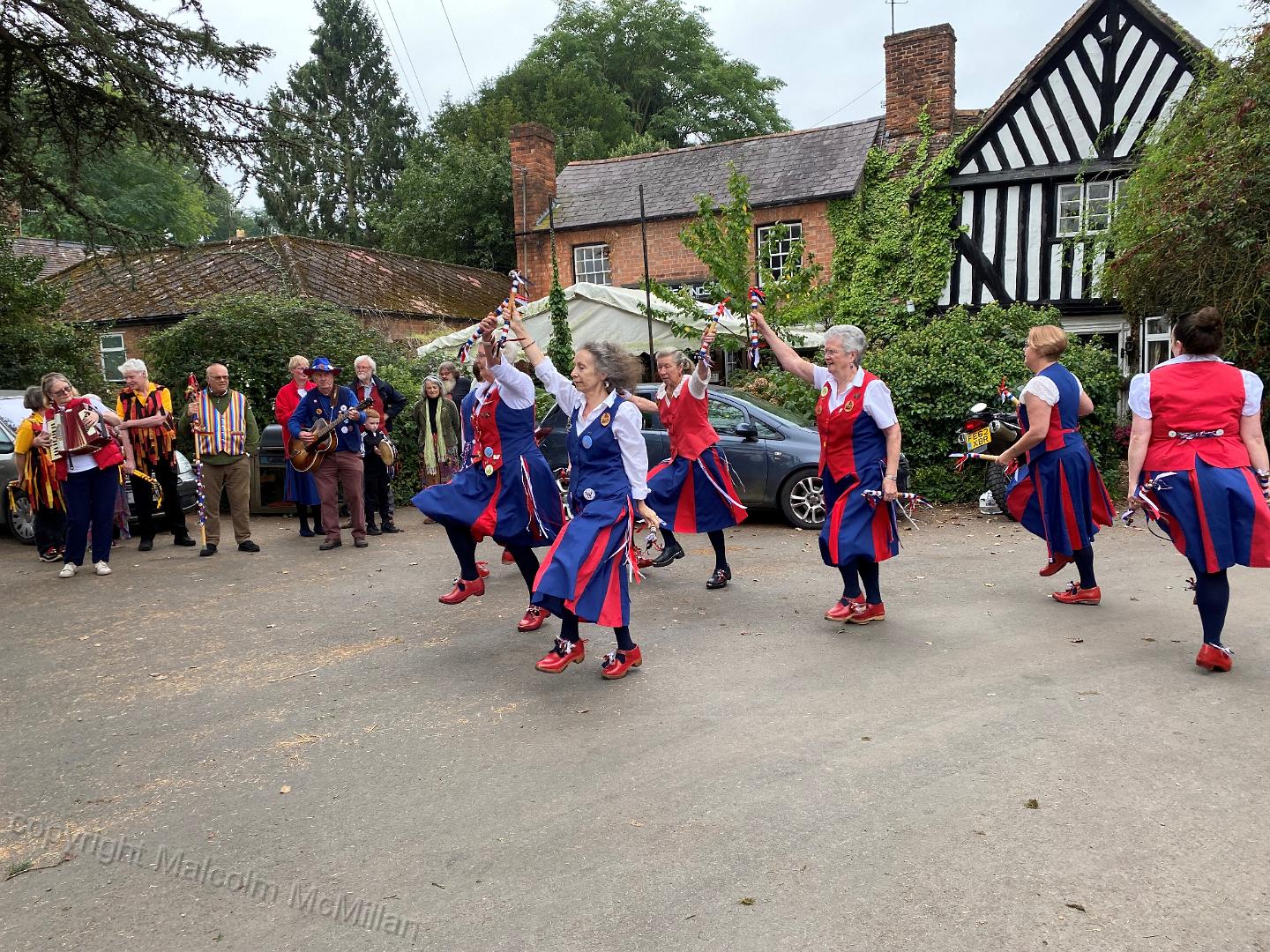 dancing in front of tha very old Three Kings pub